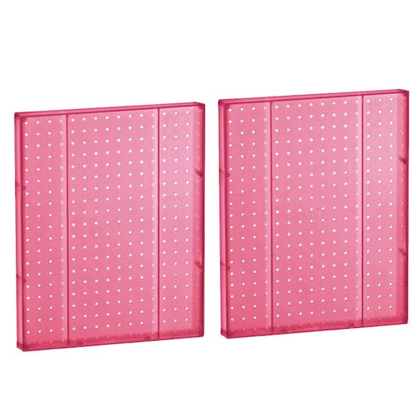Azar Displays 20.25 in H x 16 in W Pegboard Pink Styrene One Sided Panel (2-Pieces per Box)