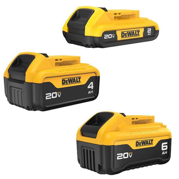 20V MAX Lithium-Ion 6.0Ah Battery, 5.0Ah Battery, 4.0Ah Battery and 2.0Ah Battery (4 -Pack)