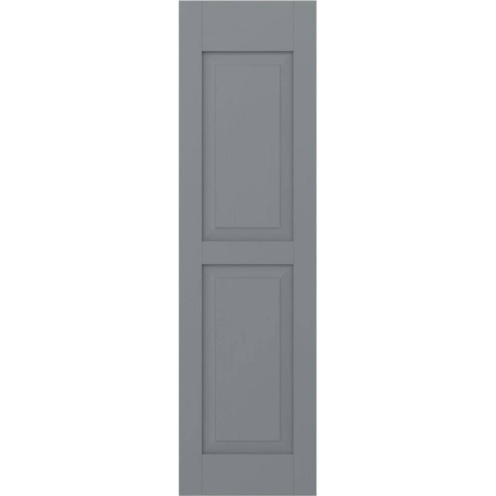 15 in. W x 51 in. H Americraft 2-Equal Raised Panel Exterior Real Wood Shutters Pair in Ocean Swell price history on PriceWatchPro