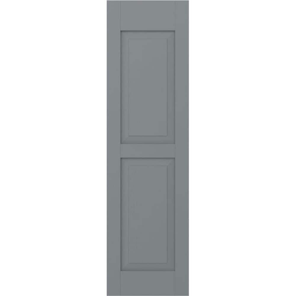 15 in. W x 64 in. H Americraft 2-Equal Raised Panel Exterior Real Wood Shutters Pair in Ocean Swell price history on PriceWatchPro