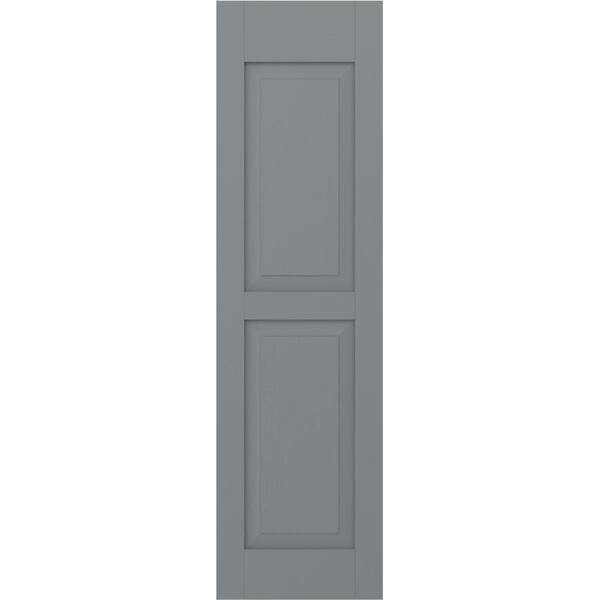 Ekena Millwork 18-in W x 41-in H Americraft Two Equal Raised Panel Exterior Real Wood Shutters (Per Pair), Ocean Swell
