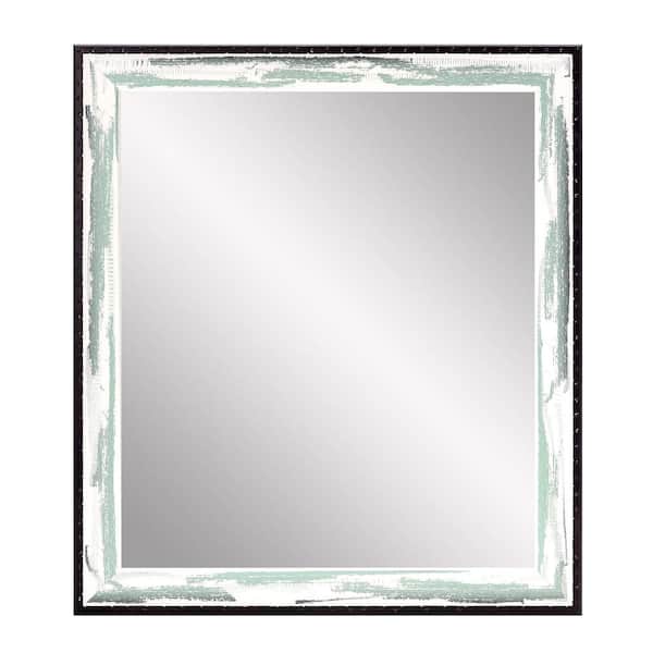 BrandtWorks 25.5 in. W x 38 in. H Rectangle Framed Green/White/Black Mirror