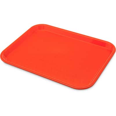 10.75 in. x 13.87 in. Polypropylene Cafeteria/Food Court Serving Tray in Orange (Case of 24)