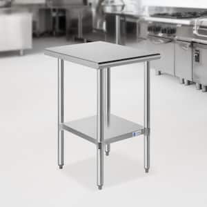 18 x 30 In. Stainless Steel Kitchen Utility Table with Bottom Shelf