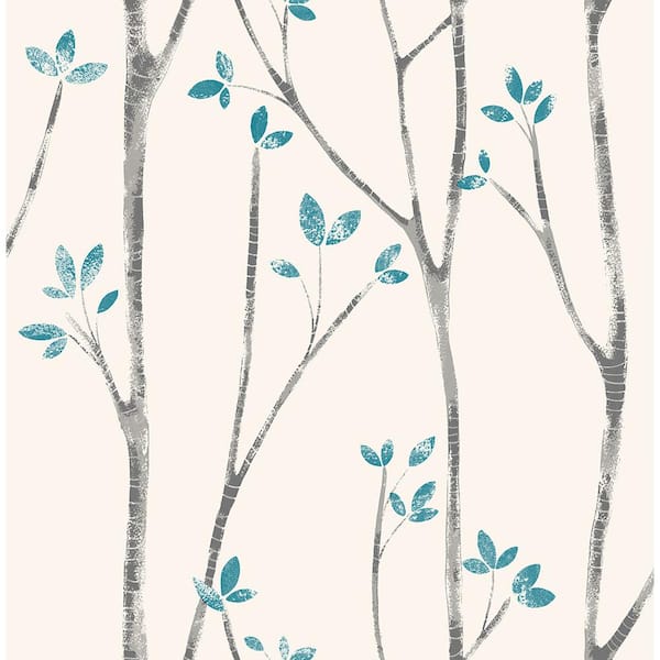 Ingrid Blue Scandi Tree Strippable Roll (Covers 56.4 sq. ft.)