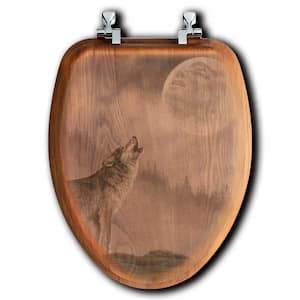 Kindred Spirit Elongated Closed Front Wood Toilet Seat in Oak Brown
