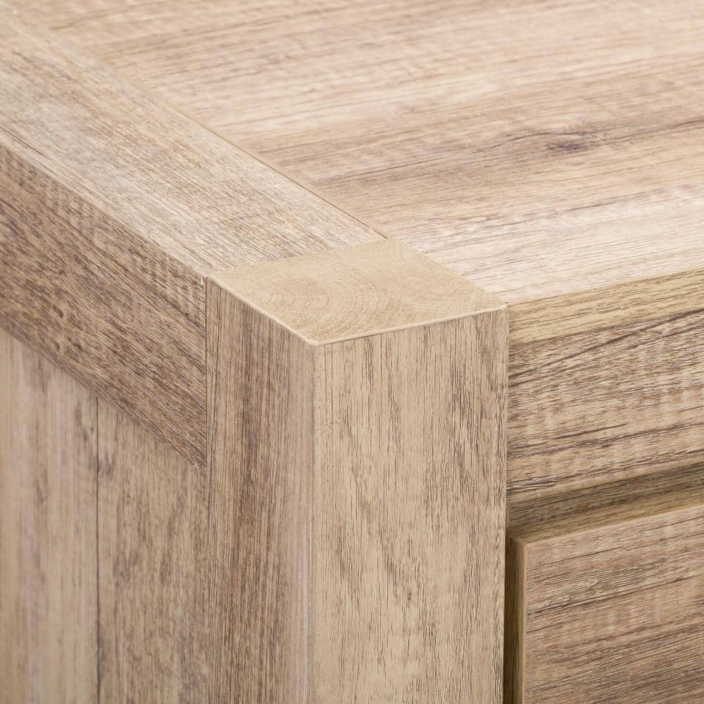 Joliet Chunky Style Warm Beige TV Bench with Duotone Cabinets