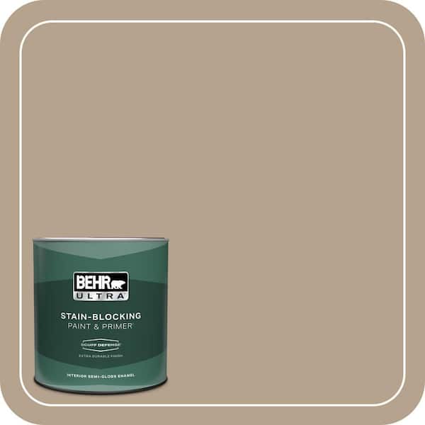 BEHR ULTRA 1 qt. #ECC-53-2 Wild Rye Extra Durable Semi-Gloss Enamel Interior Paint & Primer