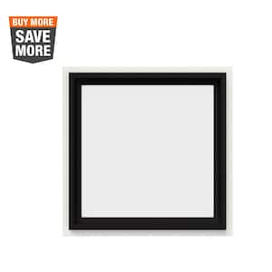24 in. x 24 in. V-4500 Series Black FiniShield Vinyl Picture Window w/ Low-E 366 Glass