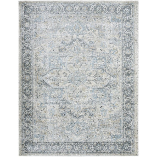 Avellino Pale Blue Traditional Oriental 9 ft. 2 in. x 12 ft. Area Rug