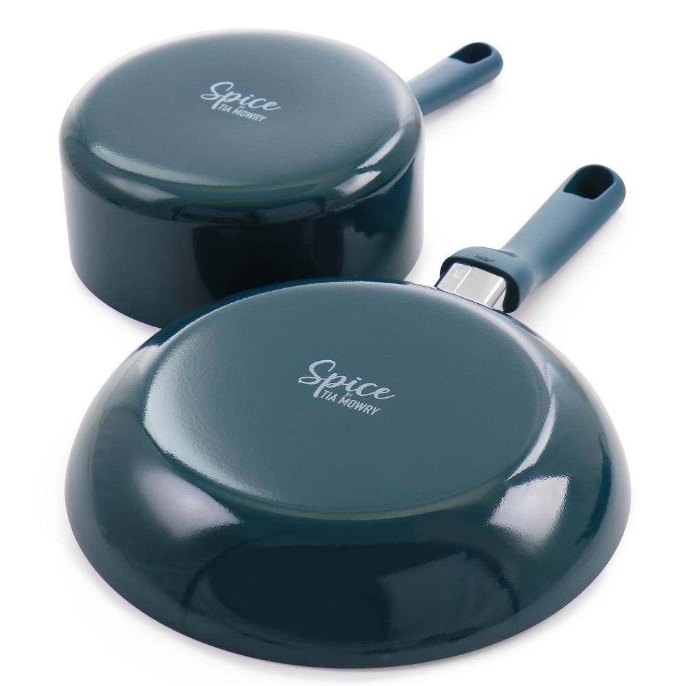 Teal 7-Piece Nonstick Aluminum Cookware Set with Nylon Utensils