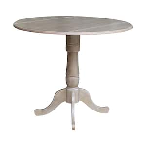 Laurel Weathered Taupe Gray 42 in. Drop-Leaf Counter Table