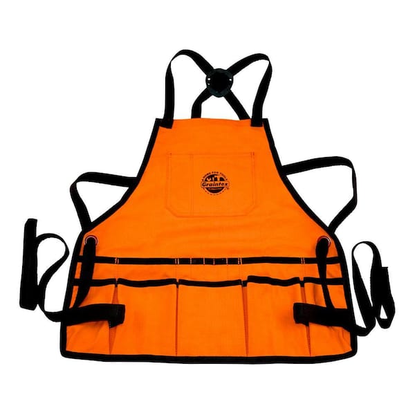 16-Pocket Rip-Stop Canvas Black Bib Apron