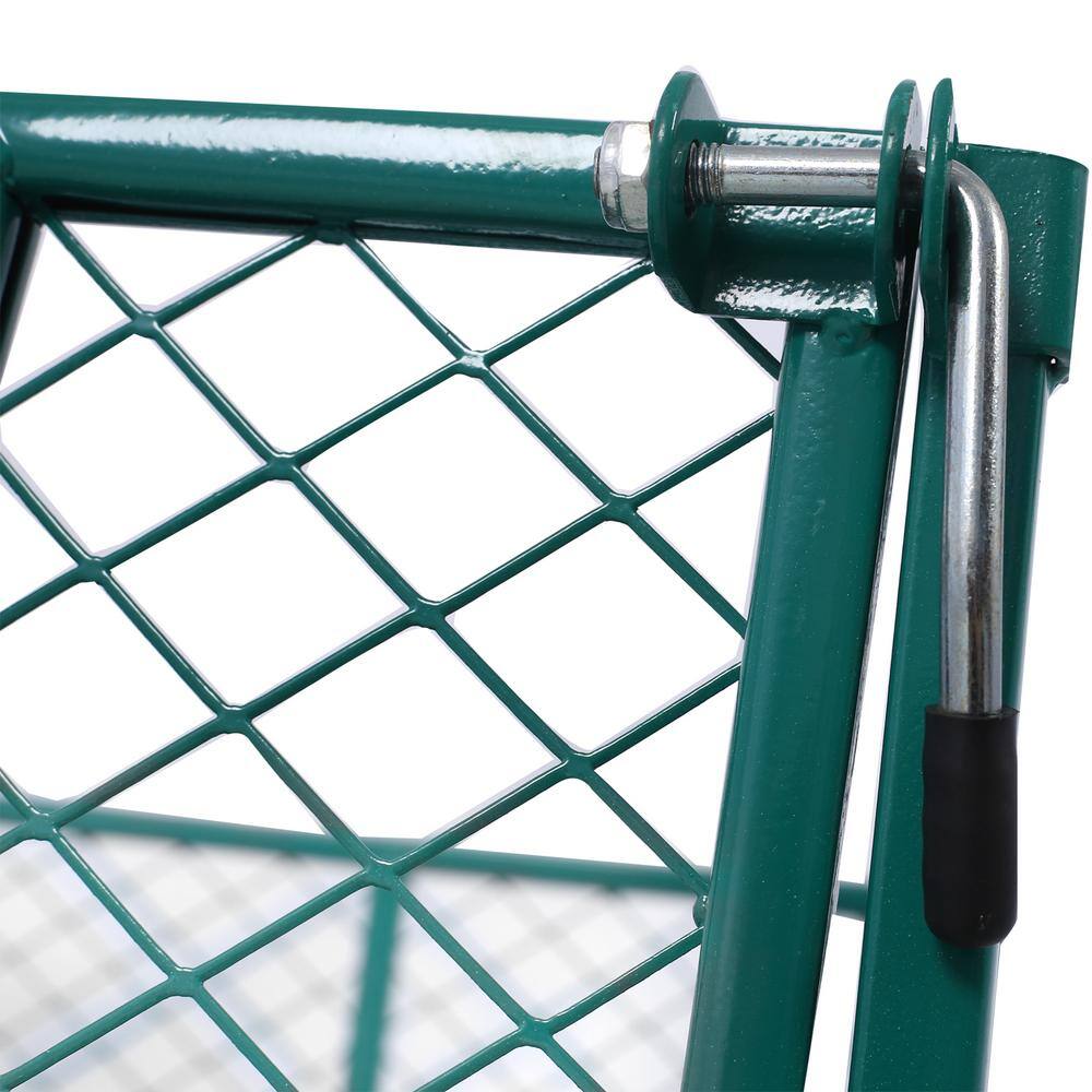 Green Steel Mesh Heavy Duty Garden Wagon with Flat-Free Tires