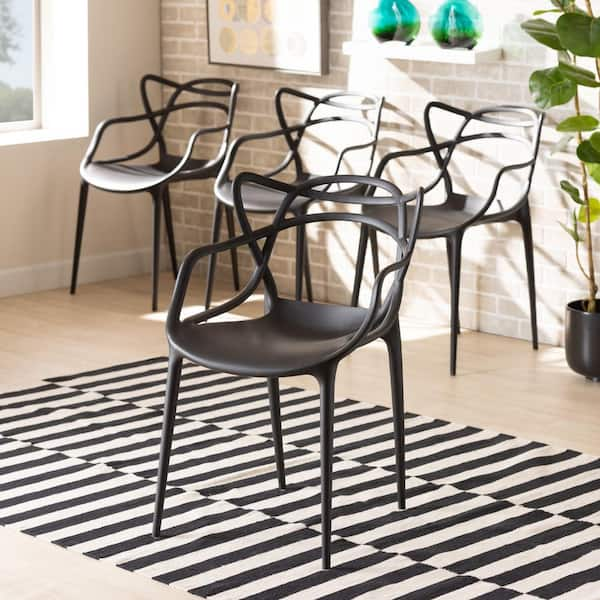 Baxton Studio Landry Black Dining Chair Set of 4 192 12027 HD