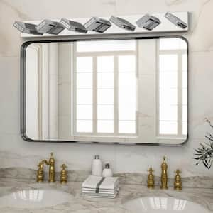 45 in. W 7-Lights LED Vanity Light Dimmable Bathroom Light Fixtures Over Mirror 180° Rotatable Wall Sconce, Chrome