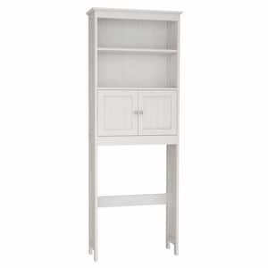 25.98 in. W x 69.92 in. H x 9.05 in. D White Over The Toilet Storage with Shelf