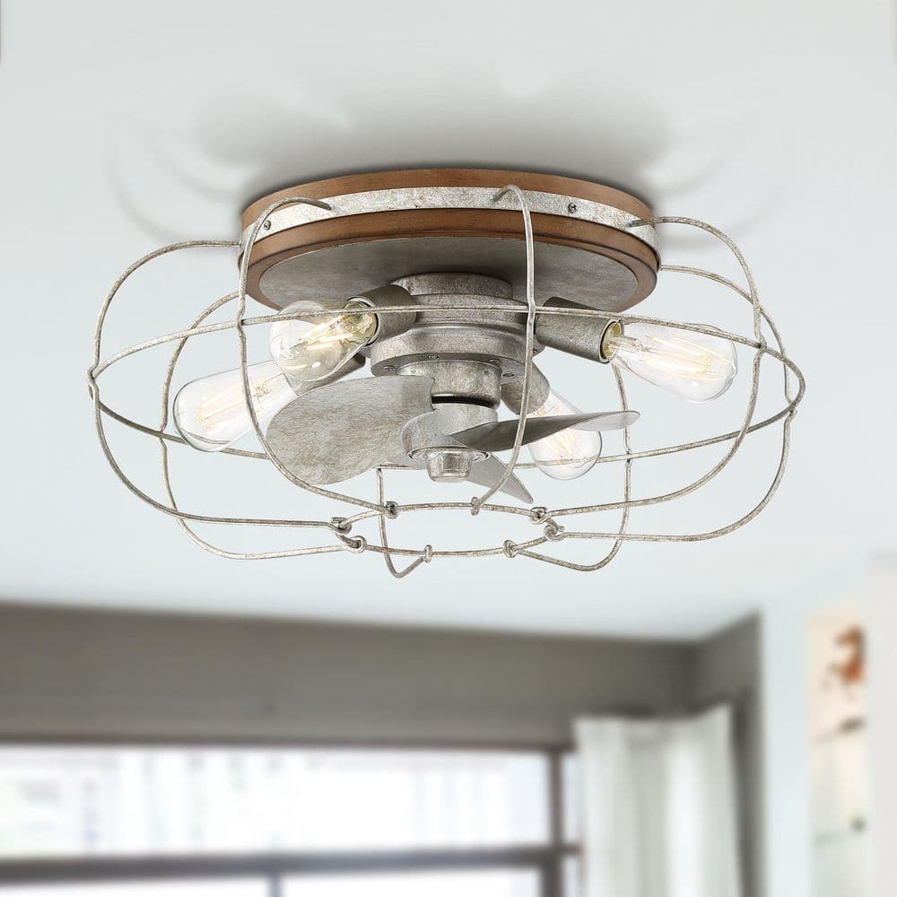 Jaxon 22 in. Indoor/Outdoor Galvanized Ceiling Fan with Dimmable LED Lights