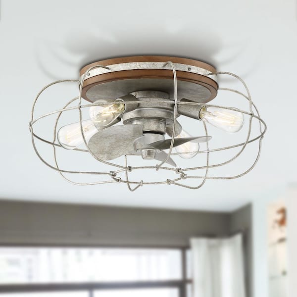 ARRANMORE LIGHTING & FANS Jaxon 22 in. Indoor/Outdoor Galvanized Ceiling Fan with Dimmable LED Lights and Remote Control