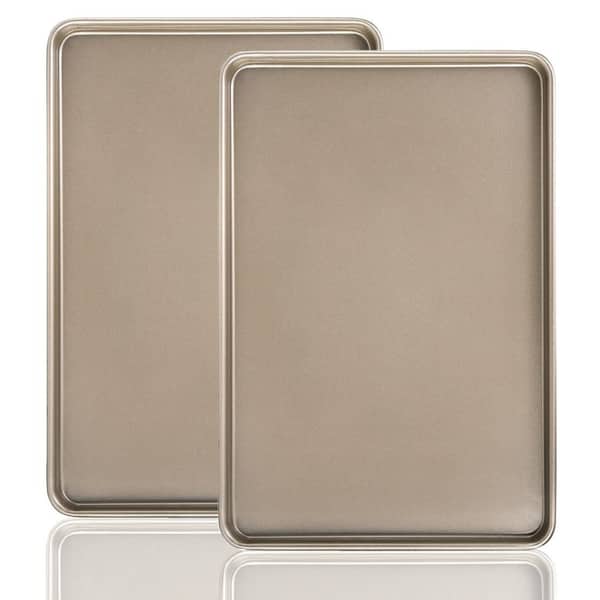 2 Piece 11.8 in. Nonstick Sheet Cake Pan Set Cookie Baking Tray Heavy-Duty Steel Bakeware for Home or Commercial
