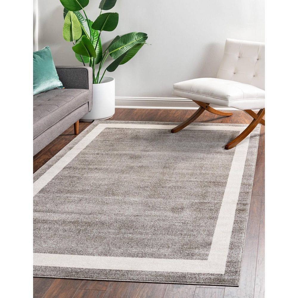 Del Mar Tufted Gray and Ivory Synthetic Indoor Area Rug, 3' 3" x 5' 3"