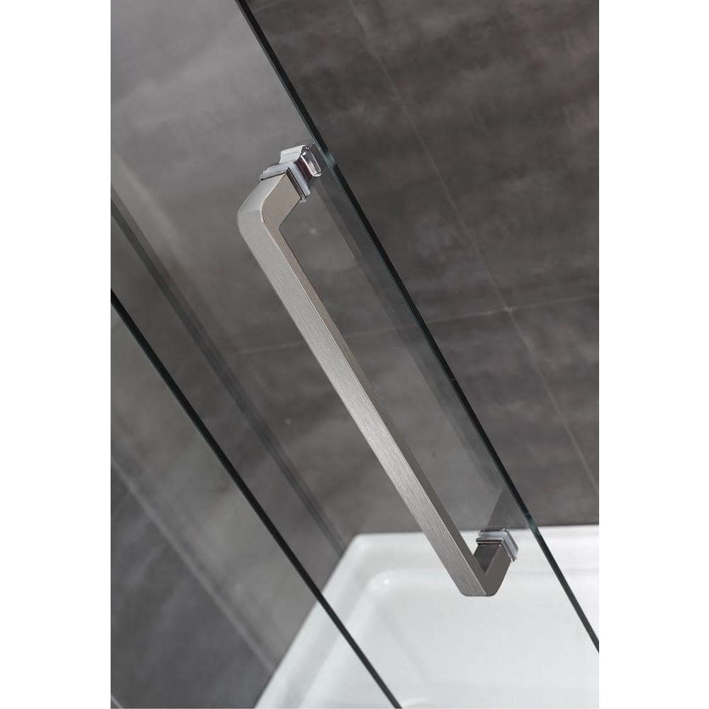 Moselle 75" Frameless Sliding Shower Door with Stainless Steel Hardware