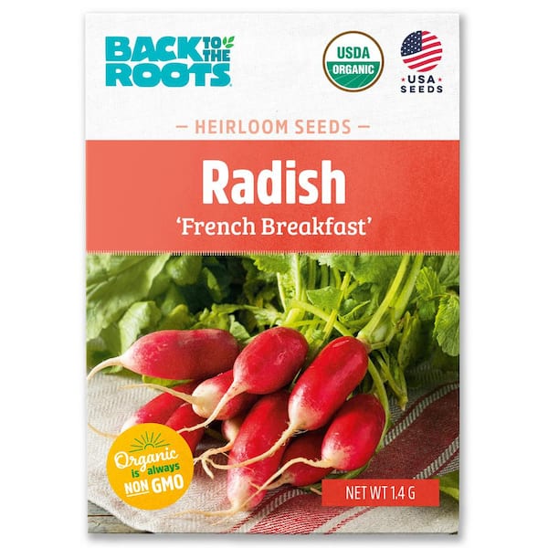 Back to the Roots Organic Radish 'French Breakfast' Heirloom Vegetable Seeds