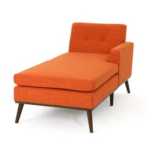 Stella Modern Muted Orange Fabric Chaise Lounge