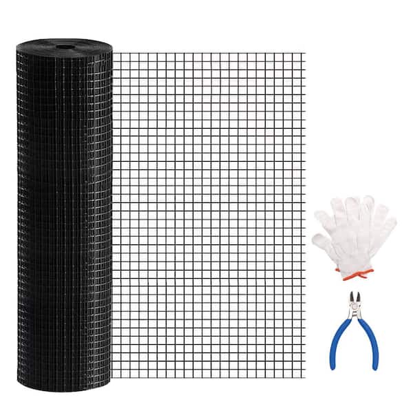 Outdoor Animal Barrier Wire Mesh Roll for Pest Exclusion, Powder Coated Galvanized Metal Fence, 1-Roll
