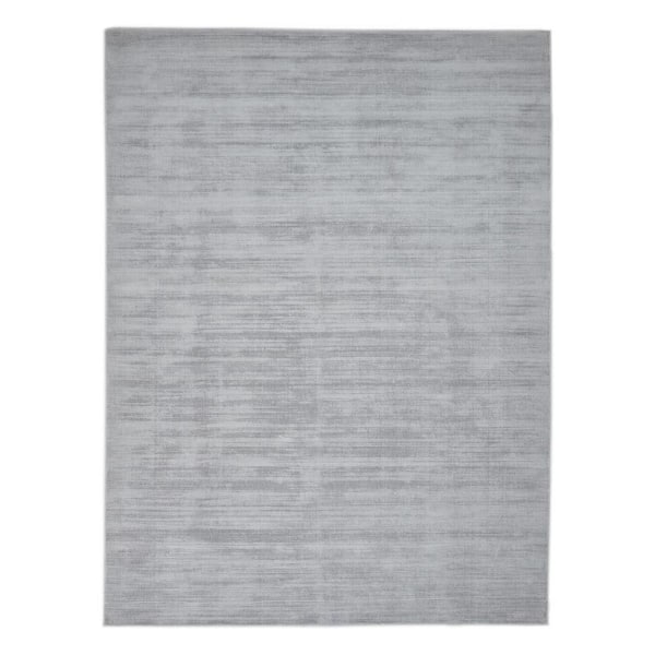 Solo Rugs Milo Contemporary Solid Silver 8 ft. x 10 ft. Hand-Knotted Area Rug