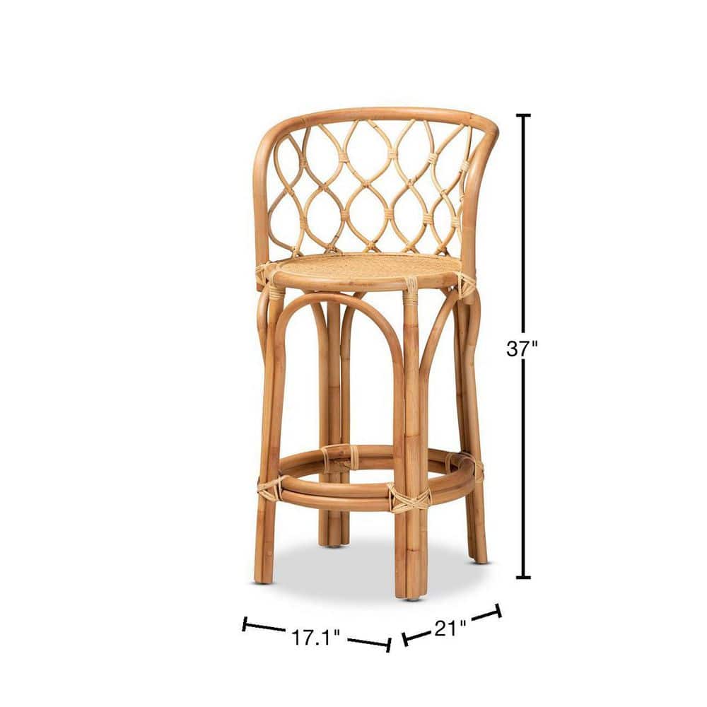 Diana Handmade Bohemian Natural Rattan Counter Stool
