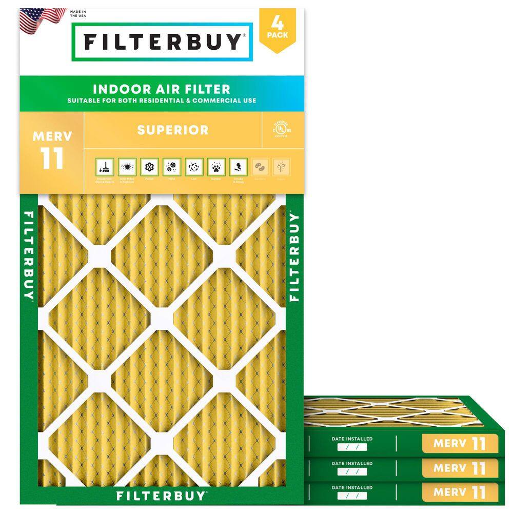 10 in. x 18 in. x 1 in. MERV 11 (FPR 7) Allergen Defense Pleated HVAC AC Furnace Air Filters Replacement (4-Pack) price history on PriceWatchPro