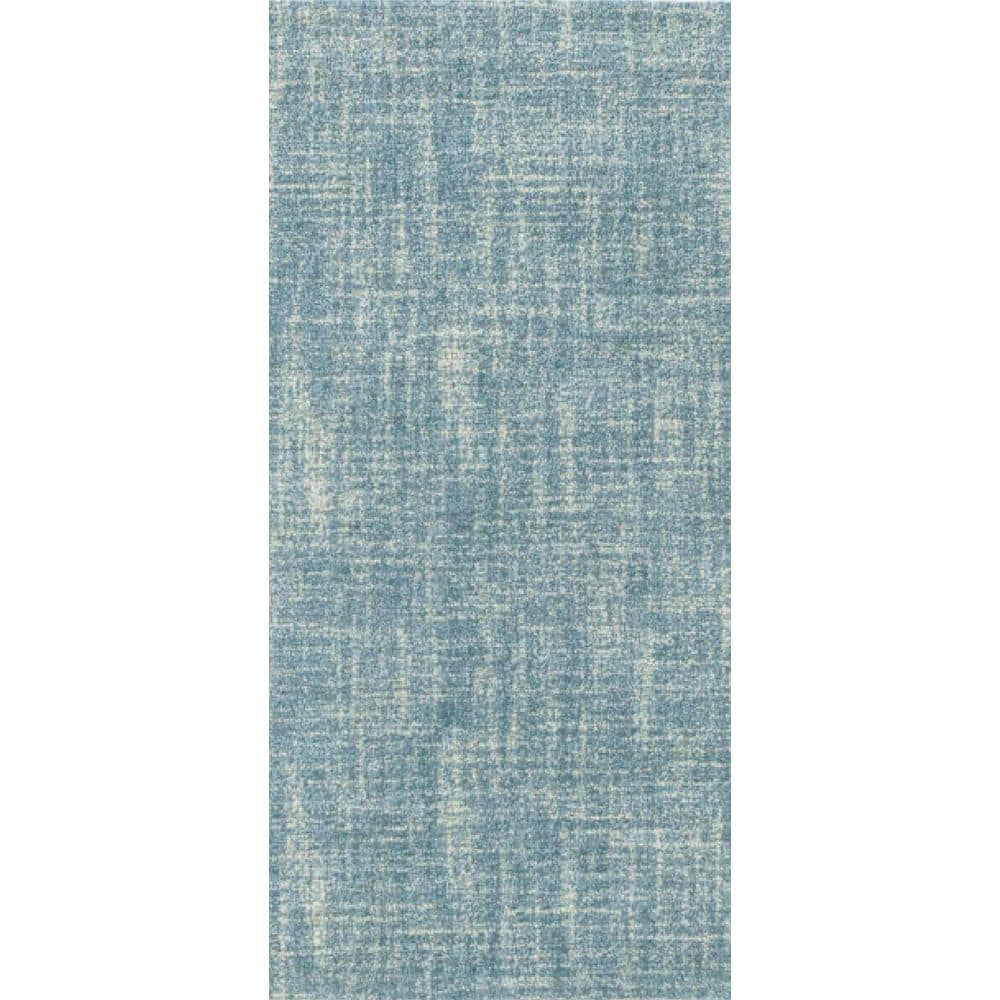 DASH & ALBERT 3 ft. x 8 ft. Aegean Crosshatch Hand Micro Hooked Wool ...