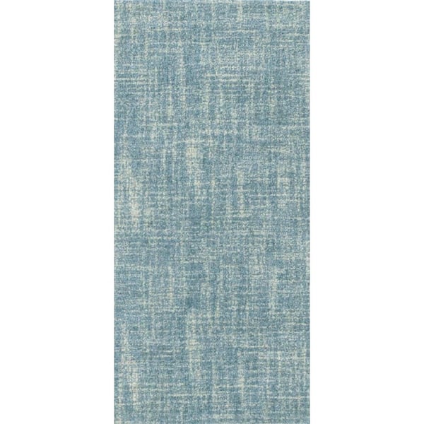 DASH & ALBERT 3 ft. x 8 ft. Aegean Crosshatch Hand Micro Hooked Wool ...