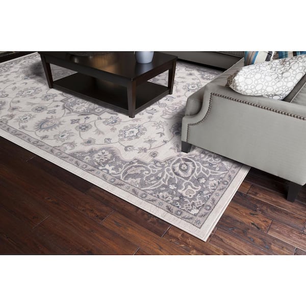 Lara Center Medallion Ivory 7 ft. x 9 ft. Area Rug