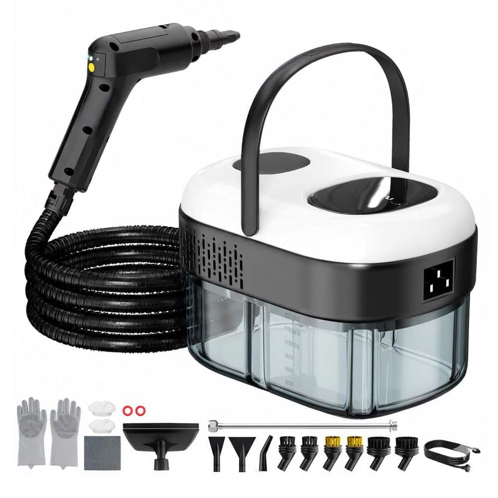 2500W Pressurized Steam Cleaner for All Surfaces w 3 Speeds, 15s Fast Heat-Up, 47.3oz Tank, 21pcs Accessory Kit, White price history on PriceWatchPro