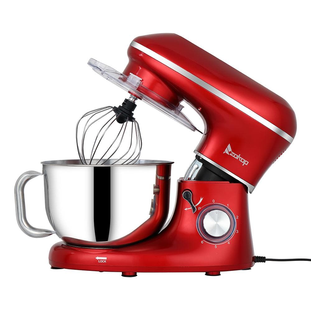 Winado 5.6 qt. 6Speed Tilthead Red Stainless Steel Stand Mixer with