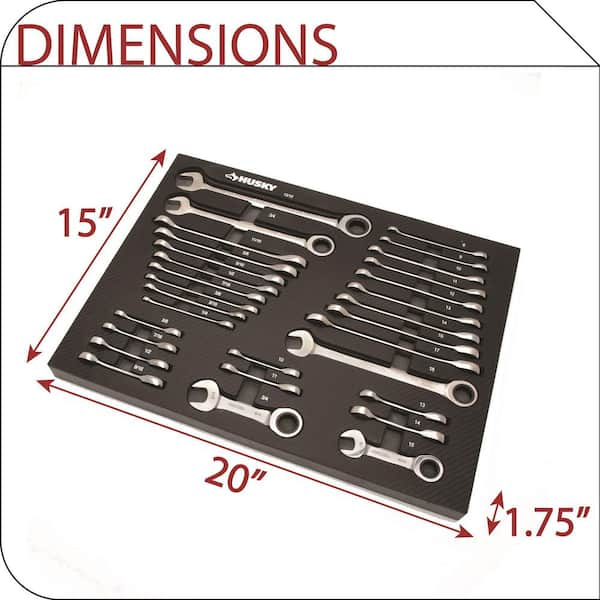 Husky 30 piece ratcheting online combination wrench set