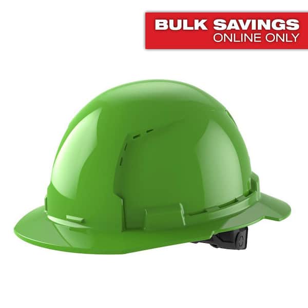Milwaukee BOLT Green Type 1 Class C Full Brim Vented Hard Hat with 6 Point Ratcheting Suspension