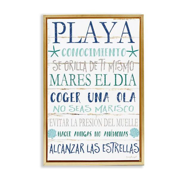 Stupell Industries Beach Life Guide by Jennifer Pugh Gold Floater Frame Nature Graphic Art Print 25 in. x 17 in.