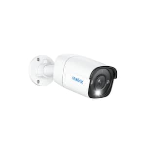 12MP Wired Outdoor Bullet Add-on PoE IP Surveillance Security Camera with Smart AI Detection Spotlight, 2-Way Audio