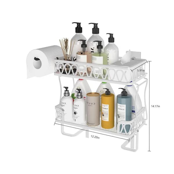2 Pack Acrylic Bathroom Shelves, Storage Rack Shower Box Bathtub Spong –  AIJALY