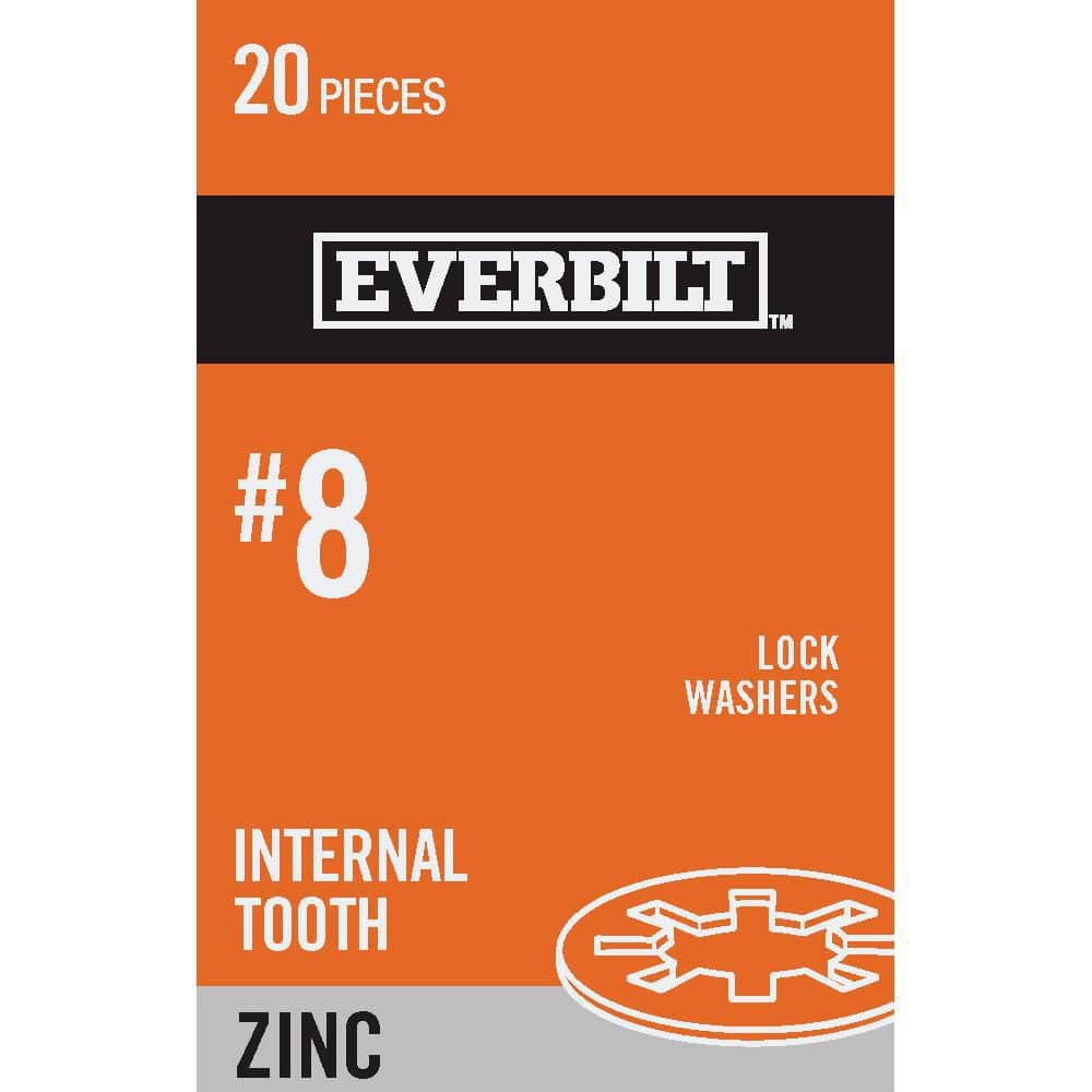 Everbilt #8 Zinc-Plated Steel Internal Tooth Lock Washer (20 Per