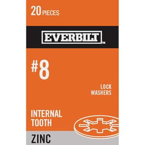 #8 Zinc-Plated Steel Internal Tooth Lock Washer (20 per Pack)