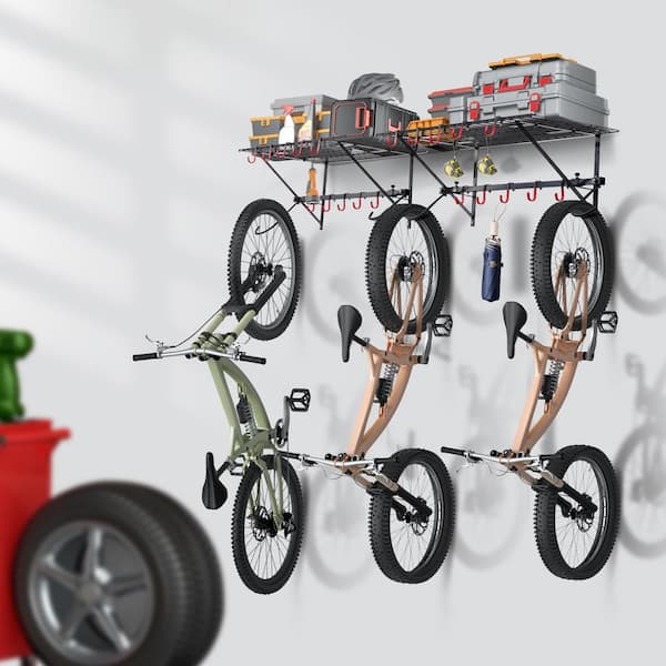 Bike Wall Mount, 2 Pcs Horizontal Bike Rack, Adjustable Heavy Duty Bike Hook For Garage Indoor Bike Storage