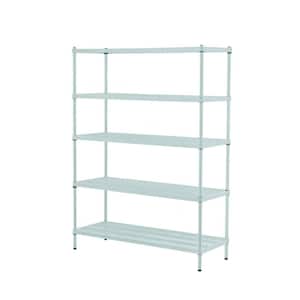 MeshWorks Sage Green 5-Tier Steel Shelving Unit (47 in. W x 63 in. H x 18 in. D)