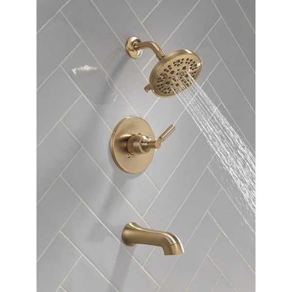 Lorna Gold Single Handle 5-Spray Tub and Shower Faucet 1.75 GPM in Champagne Bronze Valve Included