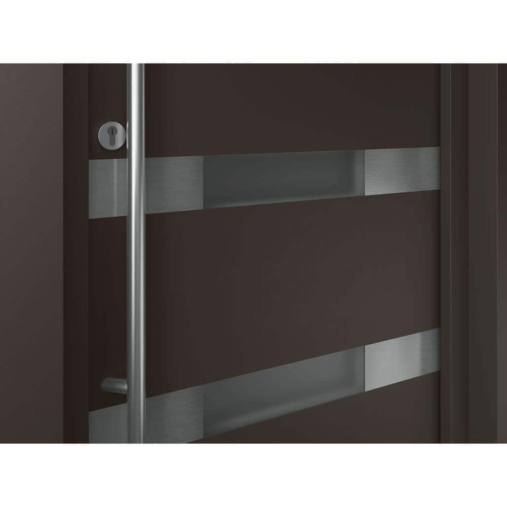 Aura Anthracite and Brown Zinc-Galvanized Steel Screen Door