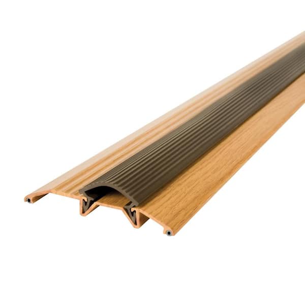 M-D Building Products 36 in. x 3-3/4 in. Oak Aluminum and Vinyl Heavy-Duty Low-Profile Weatherstrip Threshold