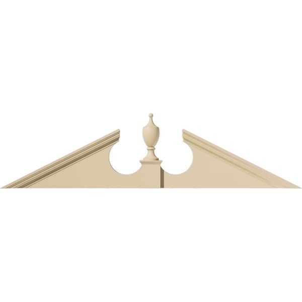Ekena Millwork 76-in W x 19-in H x 2-3/4-in P (Pitch 6/12) Acorn Signature Urethane Pediment (Acorn Ships Unattached in Box), Primed Ta
